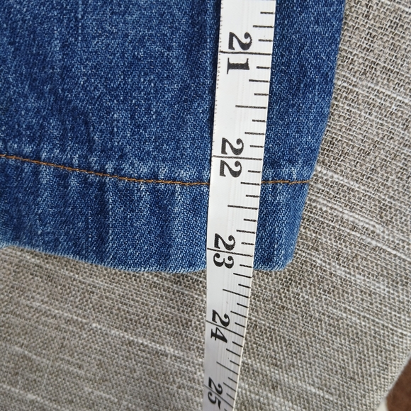 Vintage Studio Ease Lightweight Denim Jacket Embellished w/ Ribbon Edges size 8 - Picture 15 of 15